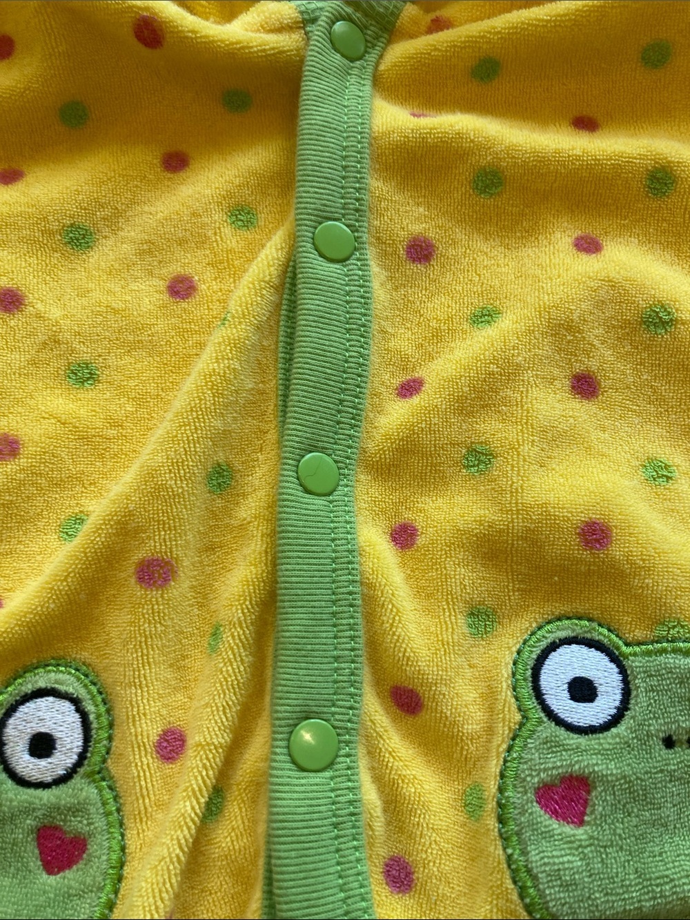 Kids Yellow Frog Hooded Swim Coverup - Picture 4 of 7